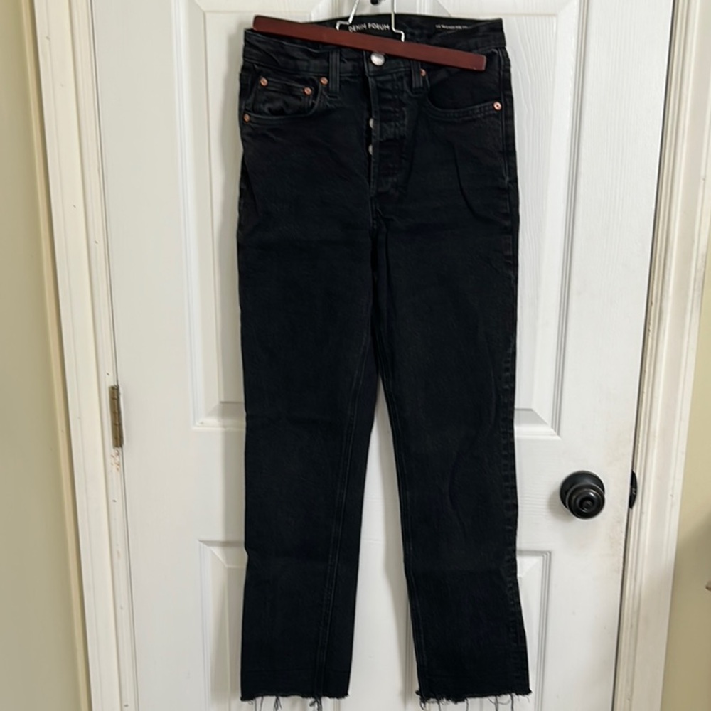 Denim Forum Arlo high rise straight leg. 30L